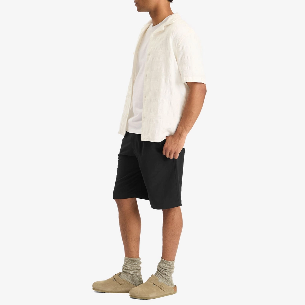 Wax London Men's Didcot Seersucker Waffle Vacation Shirt Ecru